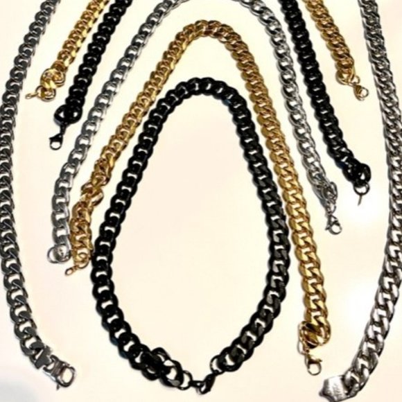 CHAIN Necklace in silver, gold and black 6 ❤️ - Picture 5 of 6